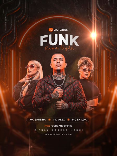 Flyer Funk Prime Party PSD - Template Photoshop Editável
